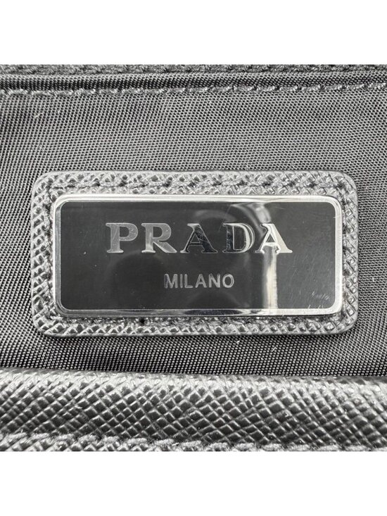 Prada Backpack Triangle Logo Nylon Black Silver main image 9